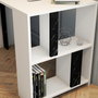 Hanah Home Lima Escritorio de Estudio Blanco y Negro con Mármol